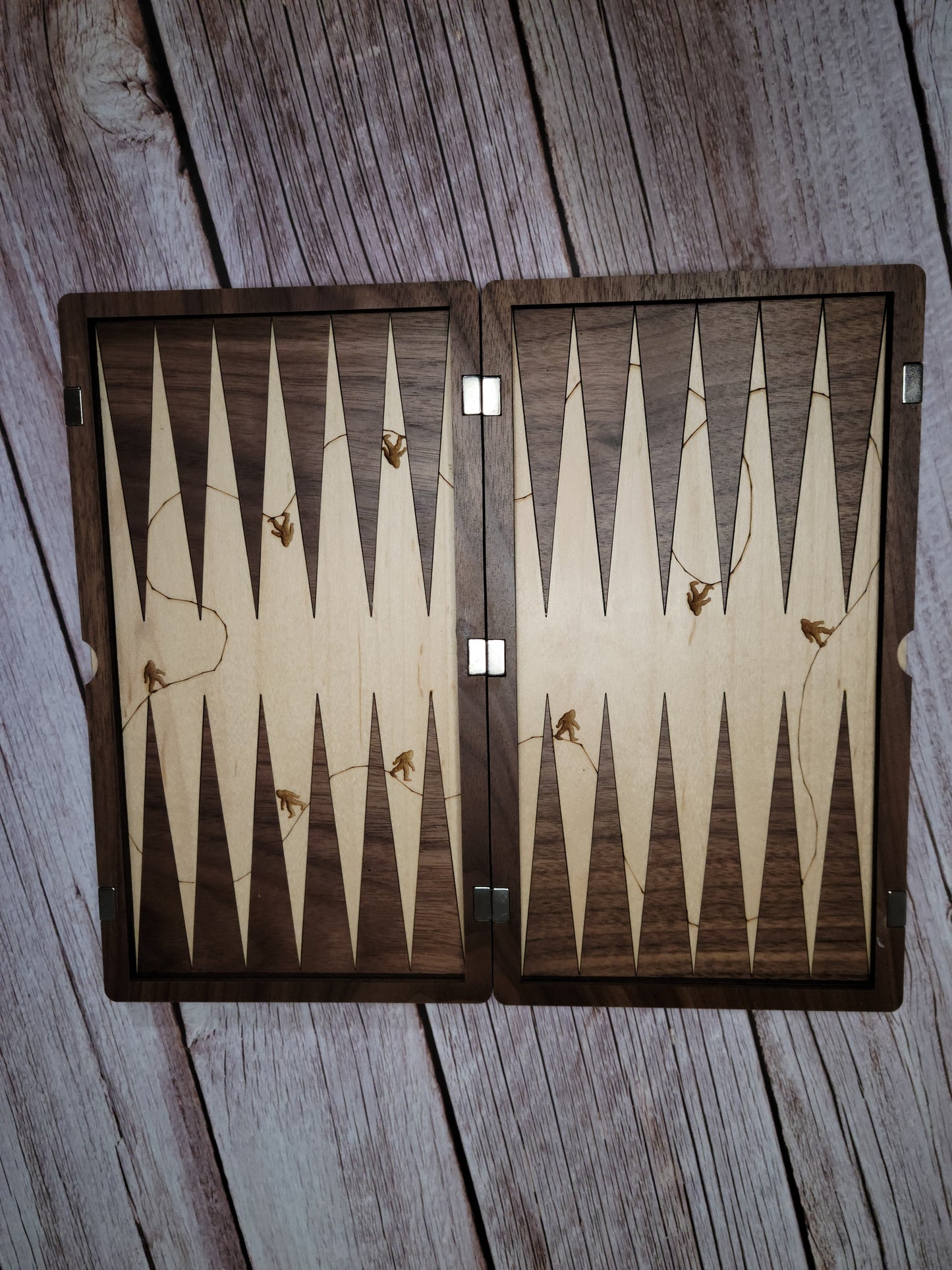 Sasquatch backgammon board.