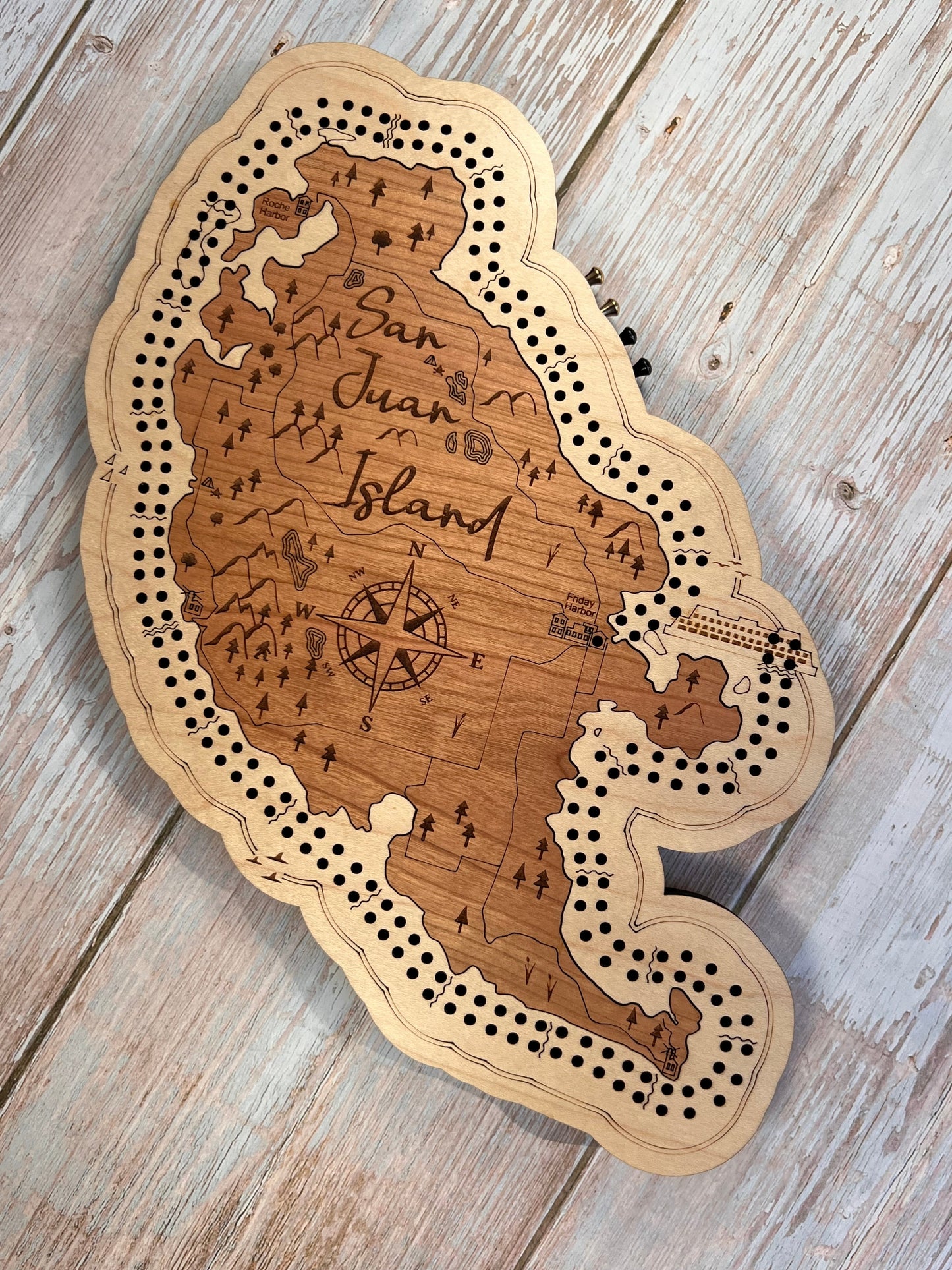 San Juan Island Cribbage Board