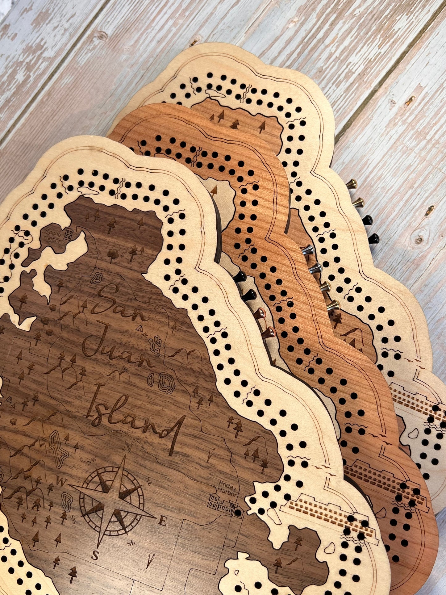 San Juan Island Cribbage Board
