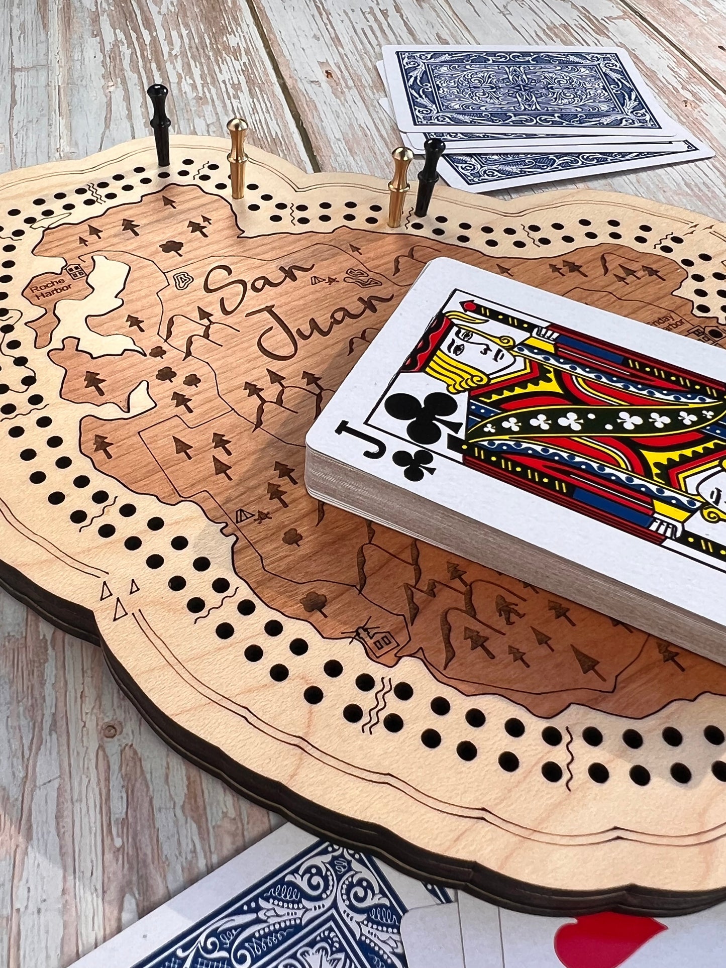San Juan Island Cribbage Board