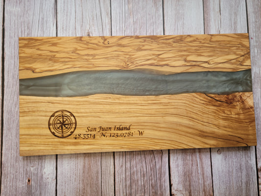 Olive wood and Resin Charcuterie Board